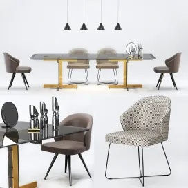 Minotti catlin dining table leslie dining chairs